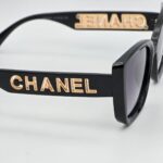 عینک آفتابی زنانه اورجینال مدل لوگو طلاییChanel - Image 4
